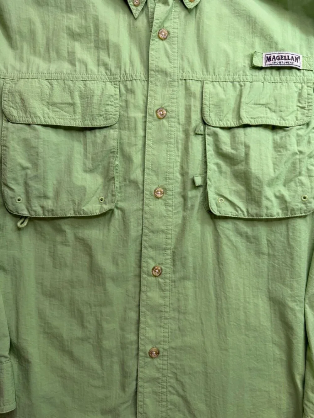 Magellan Sportswear Vented Fishing Shirt Sz M Green - Picture 4 of 7
